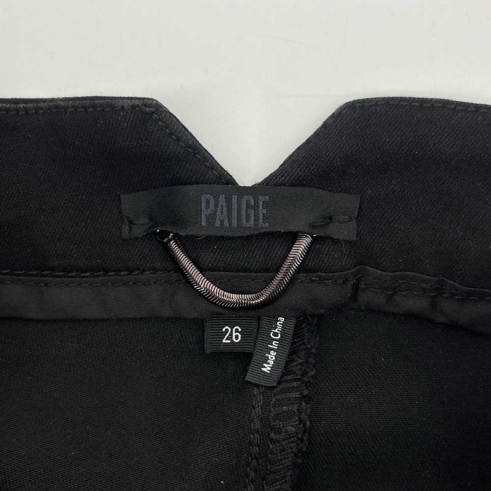 PAIGE Black Sasha Wide Leg Jean Fog Luxe Coating High Rise Size 26 - Picture 12 of 16